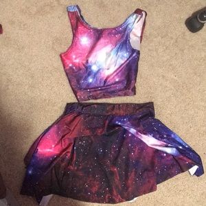 Galaxy print two piece